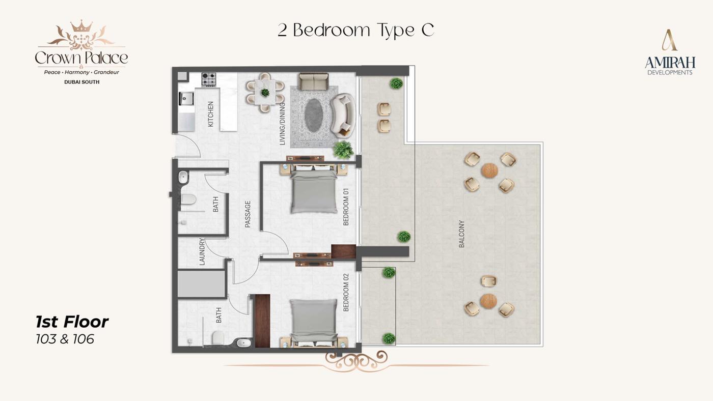 Crown Palace at Dubai South Floor plan 3
