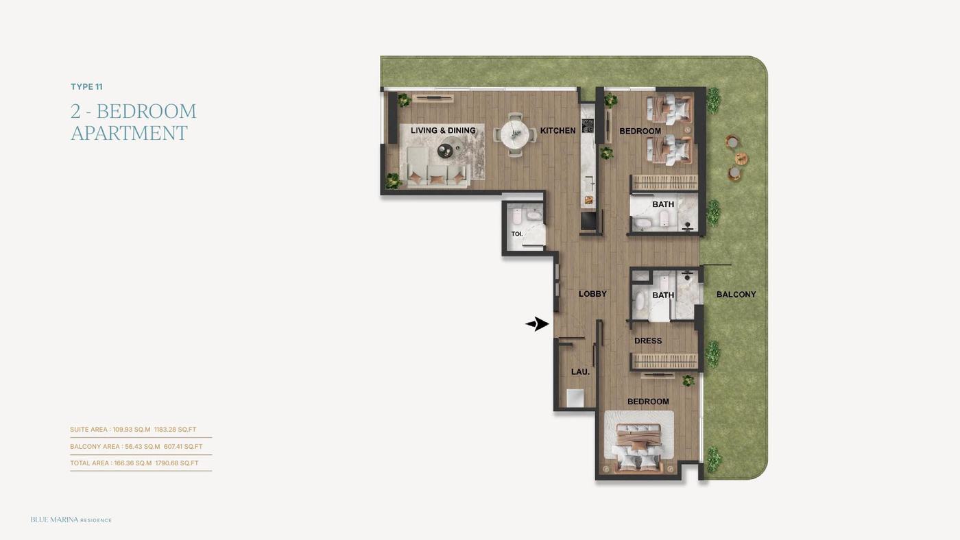 Blue Marina Residence at Dubai Islands Floor plan 2