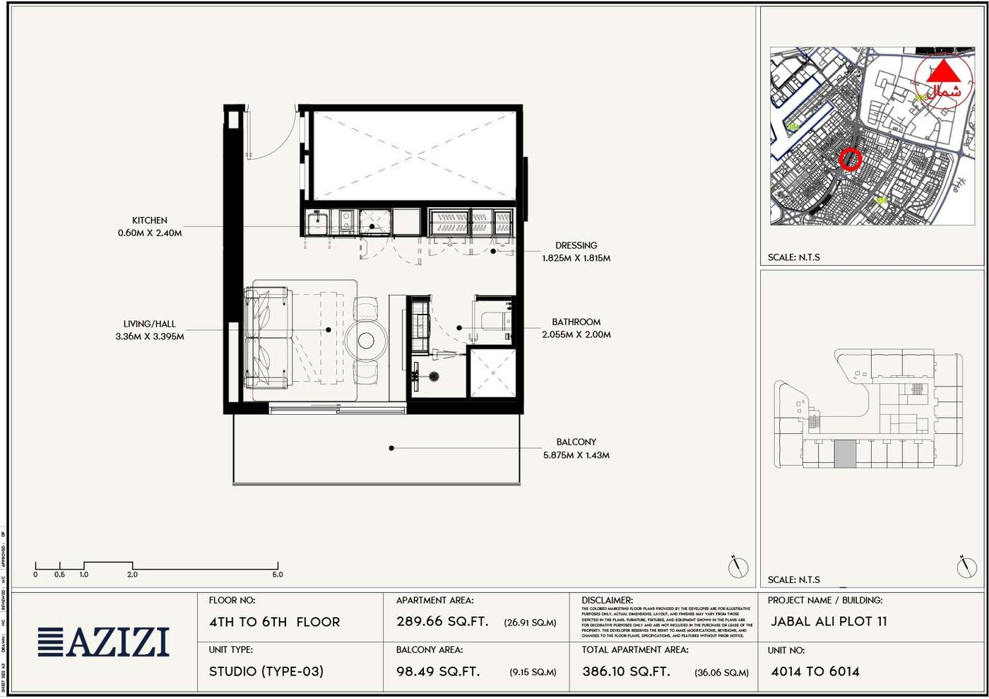 Azizi Rose Jebel Ali Floor plan 1
