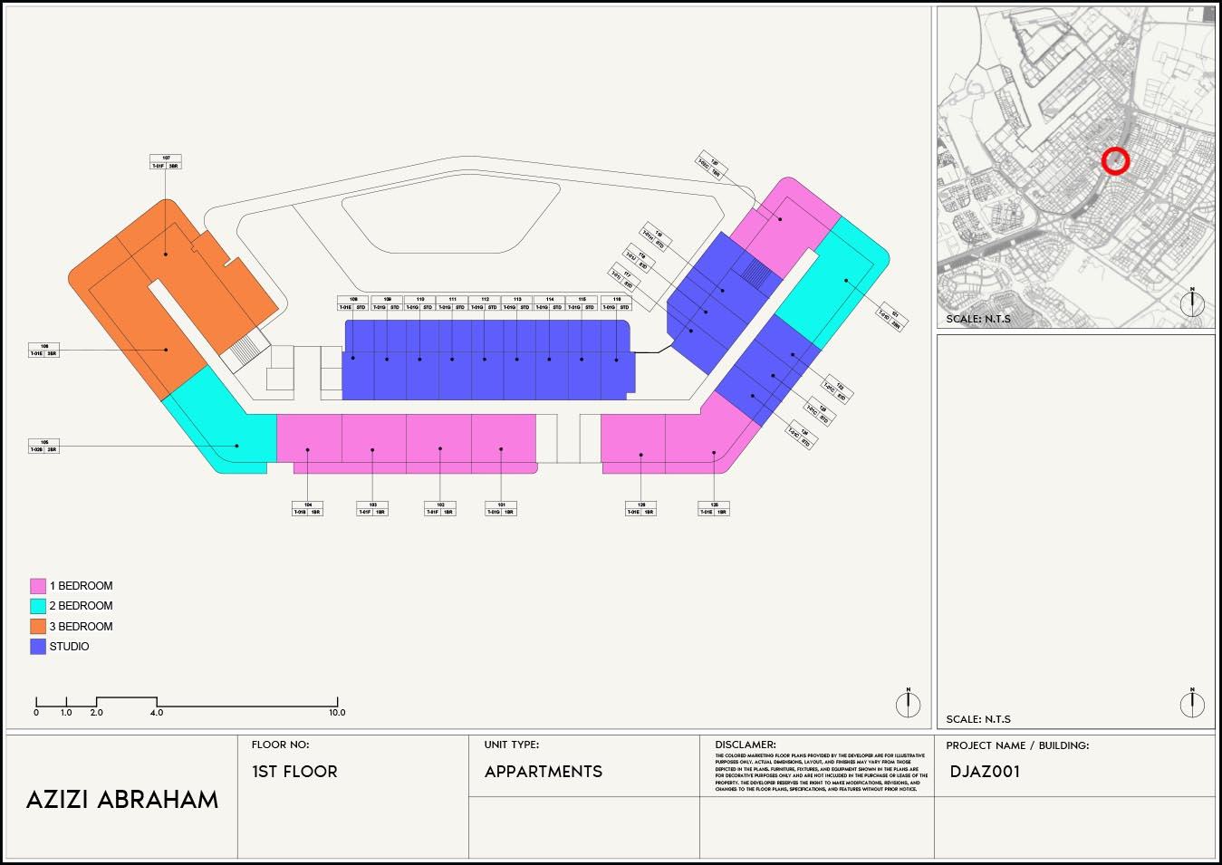 Azizi Abraham at Jebel Ali Floor plan 3